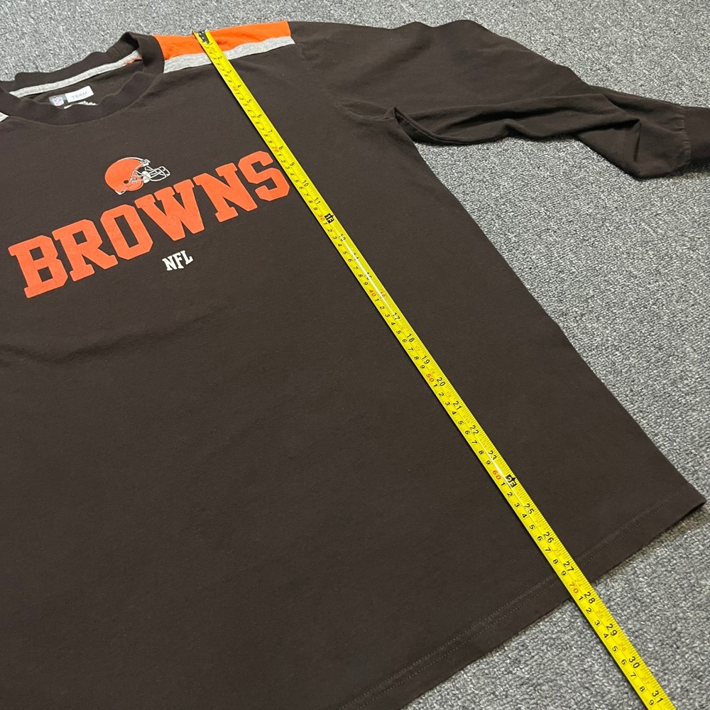 Cleveland Browns NFL Long Sleeve T Shirt Size Medium Brown Orange Football - Picture 5 of 6